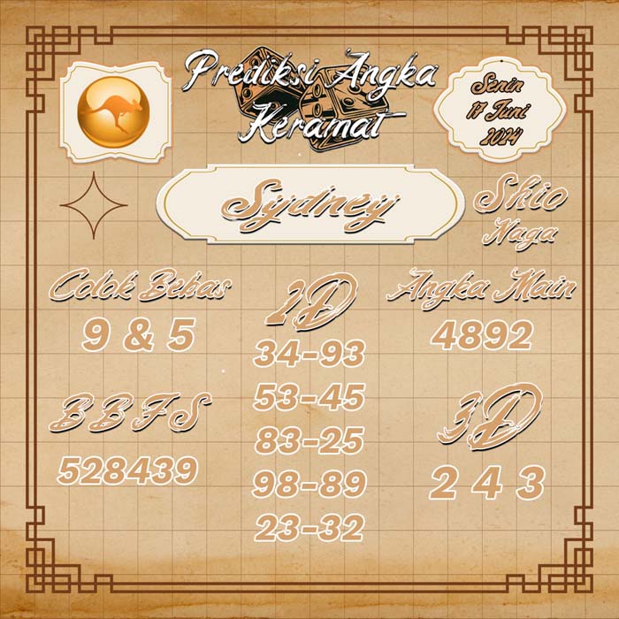 PREDIKSI SYDNEY ANGKA KERAMAT