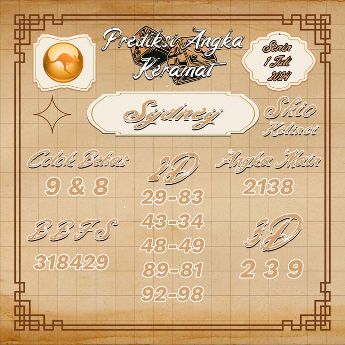 PREDIKSI SYDNEY ANGKA KERAMAT