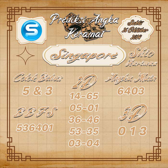 PREDIKSI SINGAPORE ANGKA KERAMAT