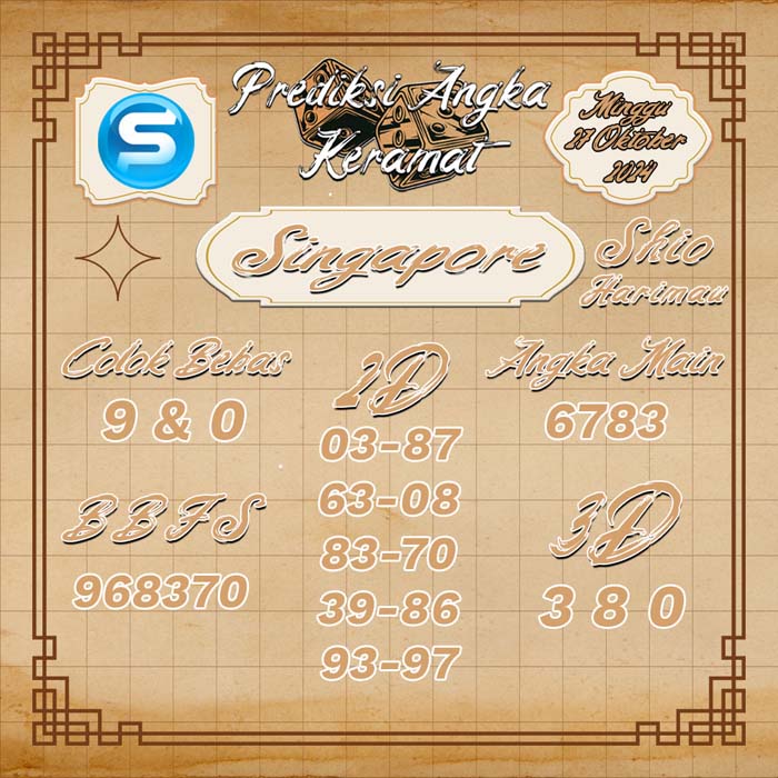 PREDIKSI SINGAPORE ANGKA KERAMAT