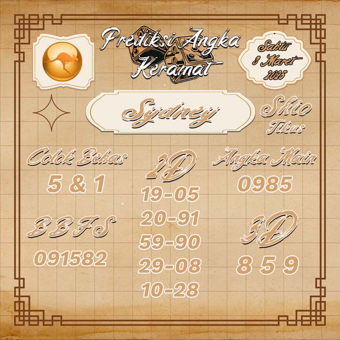 PREDIKSI SYDNEY ANGKA KERAMAT