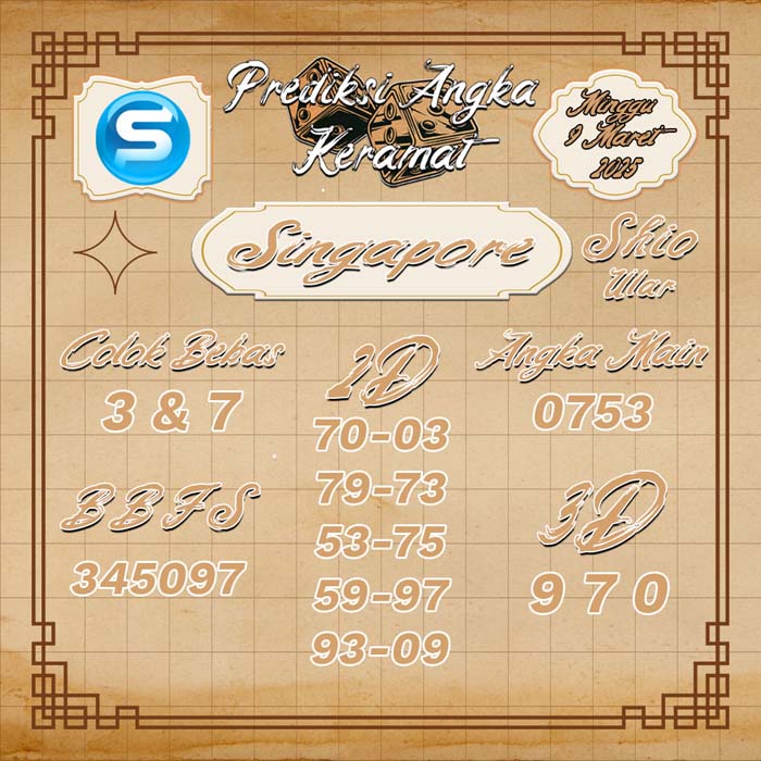PREDIKSI SINGAPORE ANGKA KERAMAT