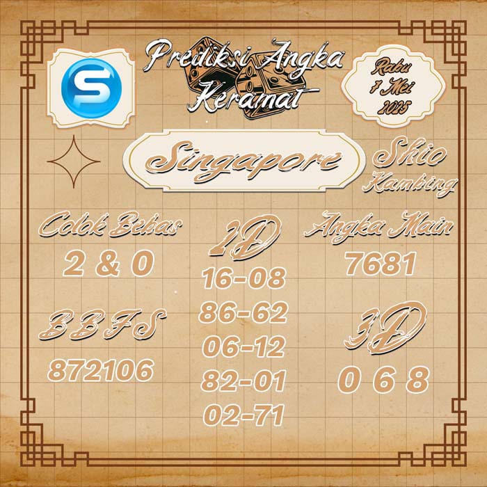PREDIKSI SINGAPORE ANGKA KERAMAT