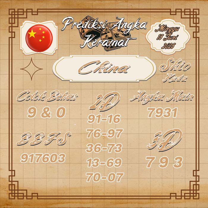 PREDIKSI CHINA ANGKA KERAMAT