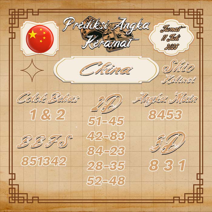 PREDIKSI CHINA ANGKA KERAMAT
