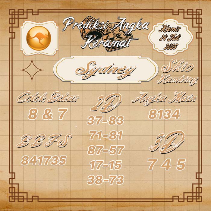 PREDIKSI SYDNEY ANGKA KERAMAT