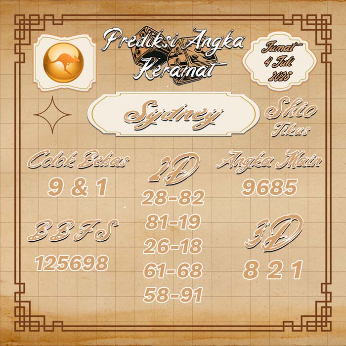 PREDIKSI SYDNEY ANGKA KERAMAT
