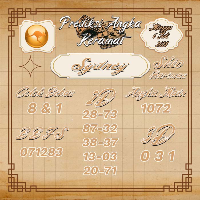 PREDIKSI SYDNEY ANGKA KERAMAT