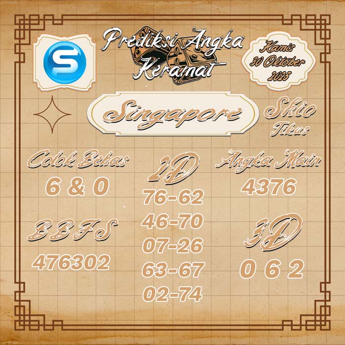 PREDIKSI SINGAPORE ANGKA KERAMAT