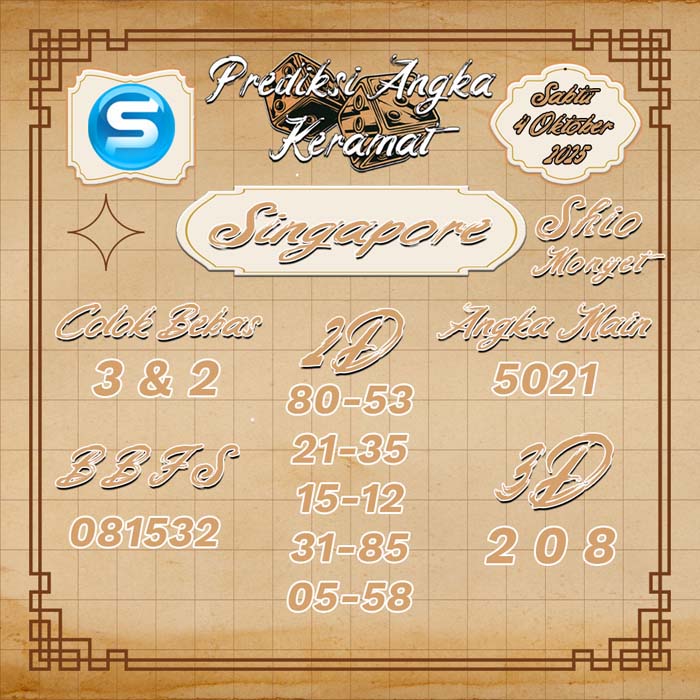 PREDIKSI SINGAPORE ANGKA KERAMAT