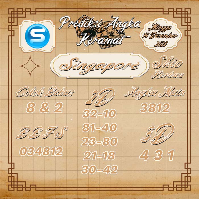 PREDIKSI SINGAPORE ANGKA KERAMAT