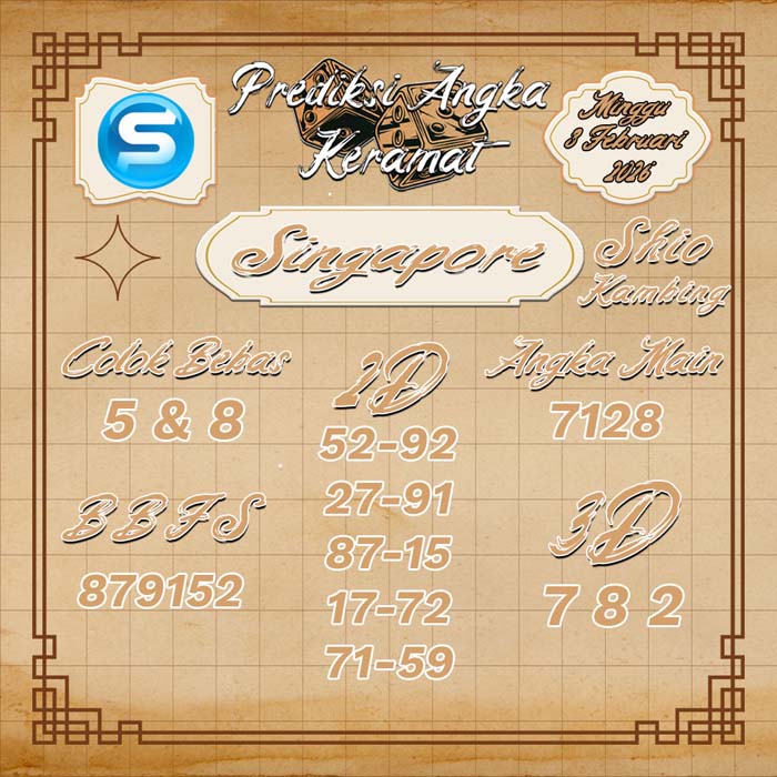 PREDIKSI SINGAPORE ANGKA KERAMAT