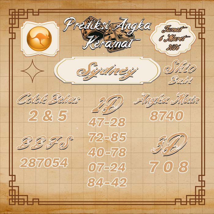 PREDIKSI SYDNEY ANGKA KERAMAT